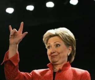 Hillary Devil Horns